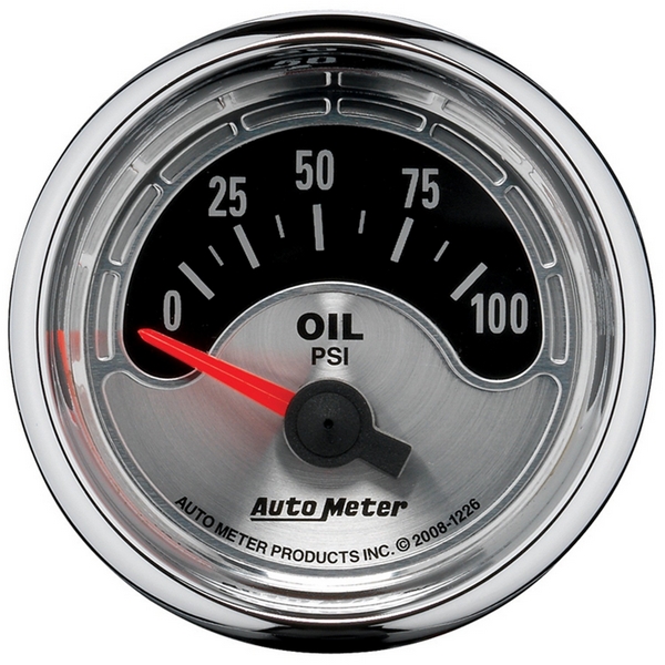 2-1/16" OIL PRESSURE, 0-100 PSI, AMERICAN MUSCLE